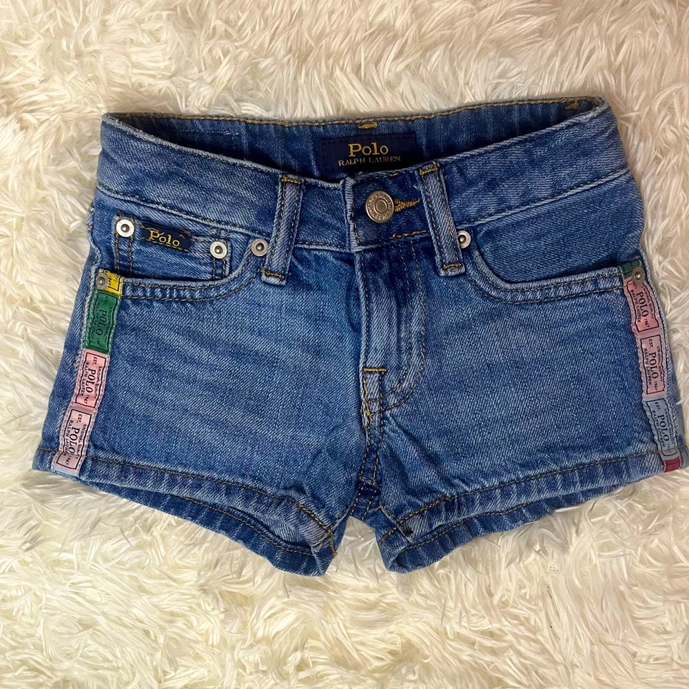 Toddler Girl Polo Jean Shorts